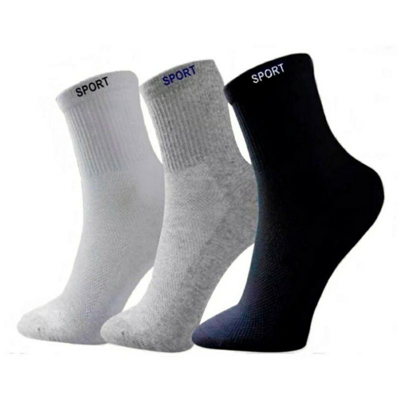 Kit 5 Peças Meia Cano Alto Par Unissex Algodão adulto