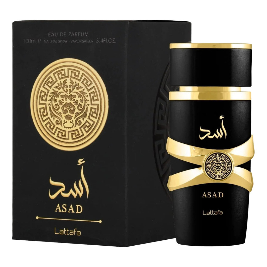 Lattafa Asad Perfume Masculino 100ml Eau de Parfum Fragrância Intensa