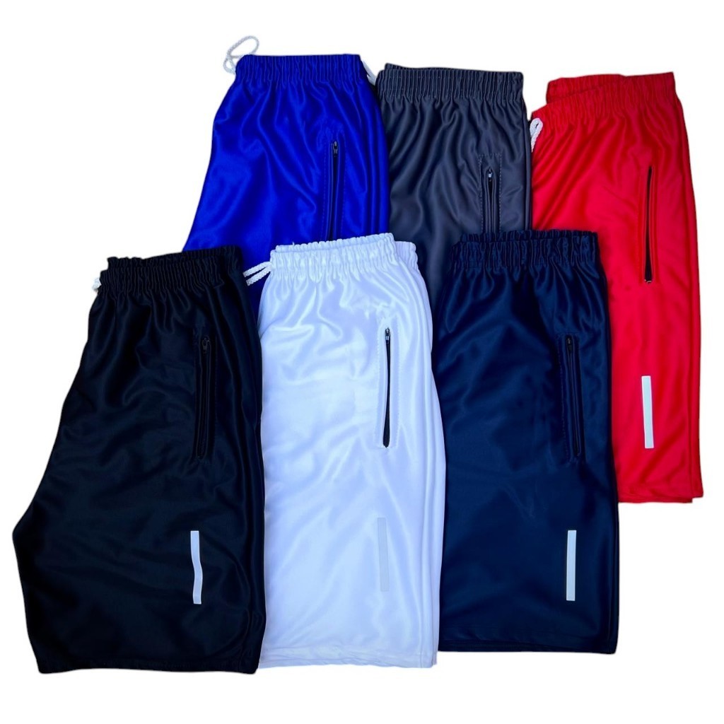 Kit 3 4 ou 6 Bermudas Masculinas Básicas - DryFit - Malha Leve e Confortável - Pronta Entrega Origins
