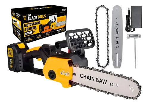 Moto Serra A Bateria 21v 4000mah 300mm 12 Polegadas Tcs21b The Black Tools Cor Amarelo e Preto