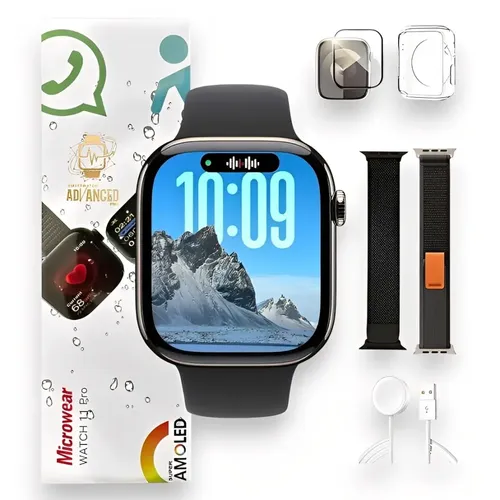 Relógio Smartwatch W11 Pro Series 11 Amoled Whatsapp Gps Nfc Preto