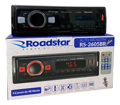 Auto radio Mp3 Roadstar RS-2605BR PLUS bluetooh Rca Fm Sd Usb 7 cores